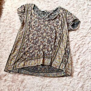 Lucky Brand Bohemian Lagenlook Indie Patchouli Hippie Earthy Granola Blouse